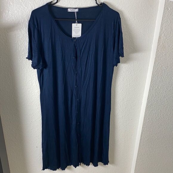 Women’s Soft Sleep Dress Small Navy Blue - Picture 3 of 4